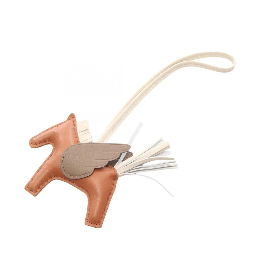 Hermes Rodeo Pegasus PM Gold Craie Etoupe Charm Accessory Agneau Milo Veau Sw...